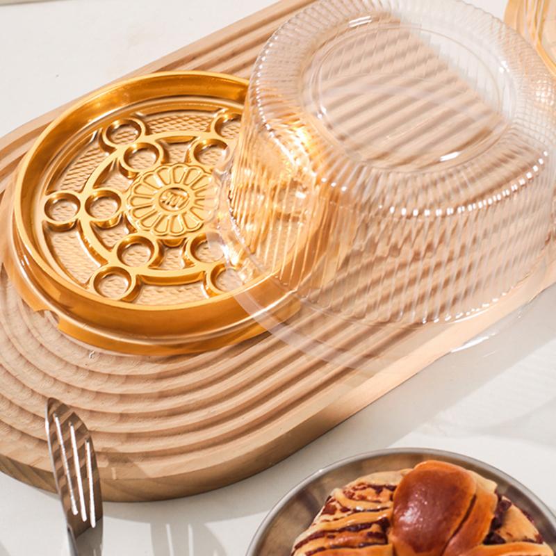 10Pcs Transparent Cake Box Set 4 6 8 10 Inch Reusable Round Birthday Wedding Bakery Container for Pastries and Sweets