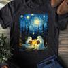 Starry Night Ghost Reading T-Shirt - Funny Halloween Tee