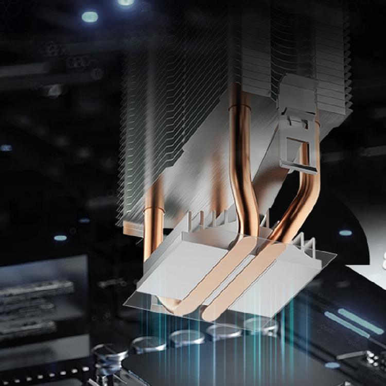 CPU Air Cooling Fan 12V 4Pin 2 Heat Pipe PC Processor CPU Fan Aluminum Copper Heatsink for LGA 775 1700 1851 115X 1200