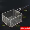 Stainless steel frying basket net French fries basket frame square oil  control  basket dense frying screen