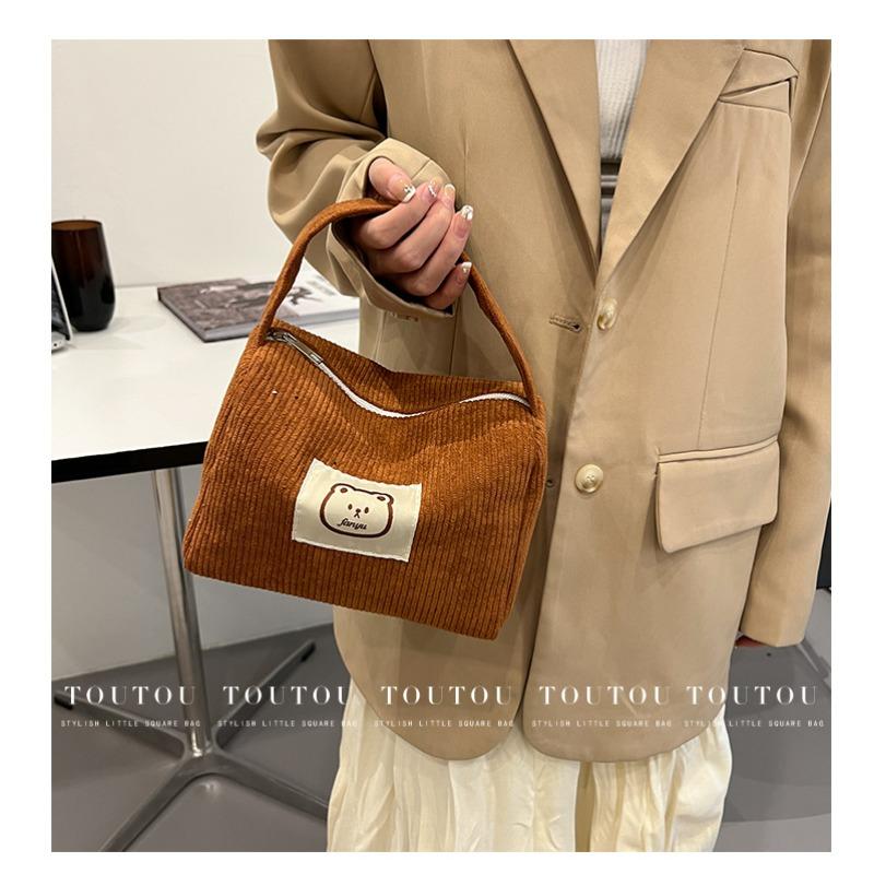 Women's Bag Corduroy Small Square Bag New Handbag Fashionable and Simple Small Bag