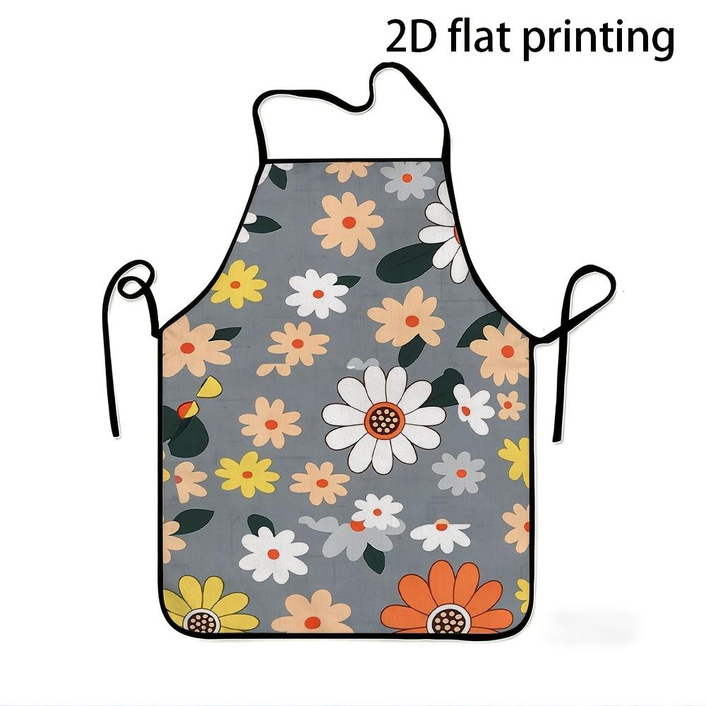 1pc Apron, Colorful Daisy Floral Pattern, Perfect Gift for Parents, Durable And Comfortable Fun Unisex Cooking Apron, Ideal for Home Baking, Kitchen,