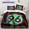 Hannover 96 Custom Name Pattern Bedding,Quilt Set Quilt Cover Pillowcase Home Birthday Gift(1 * duvet cover + 2 * pillowcase, without core)