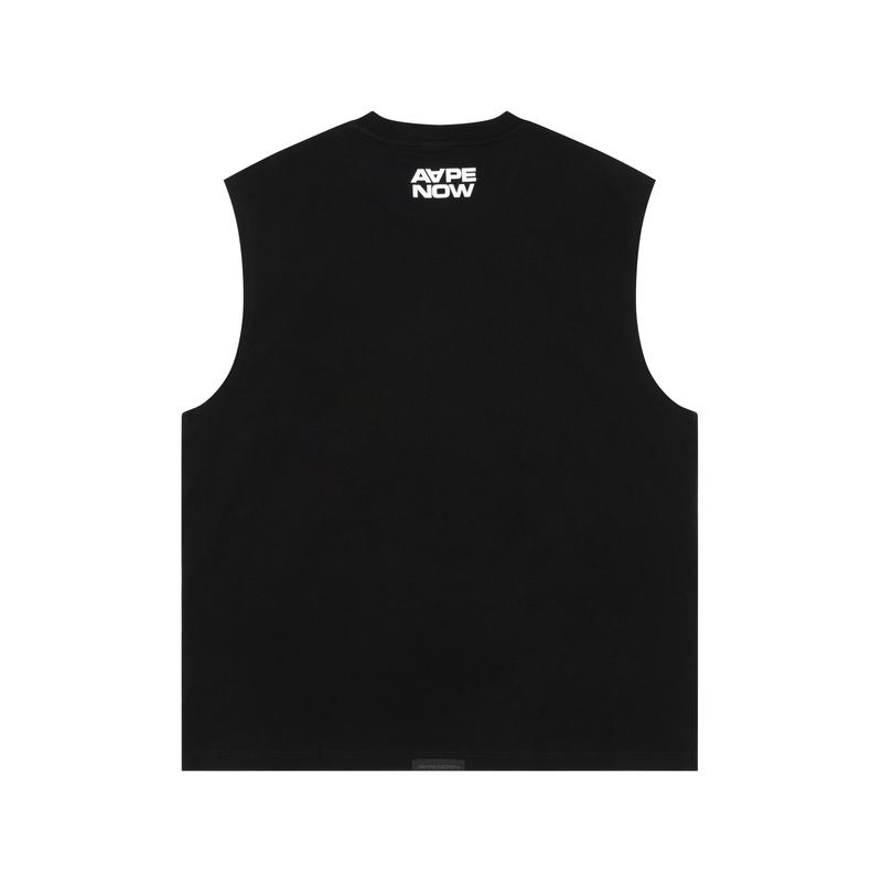 Aape Tank Tops Men's Crew Neck Moderate Straight Fit AAPTKM1533XXM