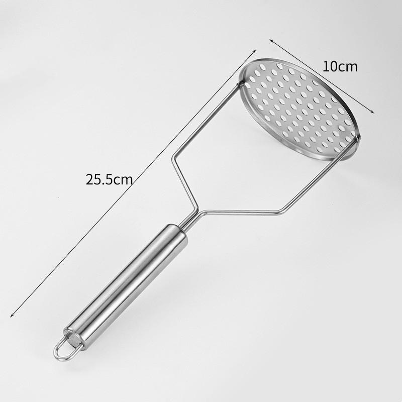 Stainless Steel Potato Masher With Round And Square Openings For Home Kitchen Use