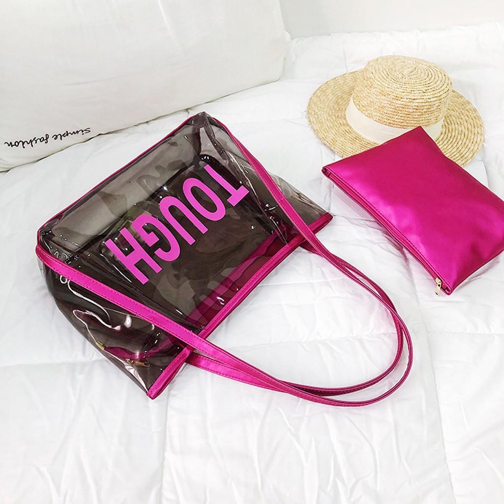 Women Ladies Transparent Crossbody Messenger Handbag Beach Bags