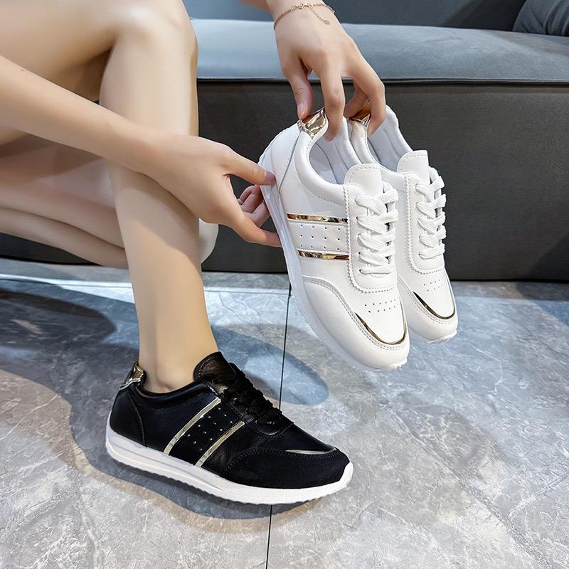 Kadın Spor Ayakkabıları Moda Deri Günlük Ayakkabılar Açık Hava Hafif Yürüyüş Ayakkabıları Kadınlar İçin Nefes Alabilen Vulkanize Ayakkabılar Zapatillas Mujer