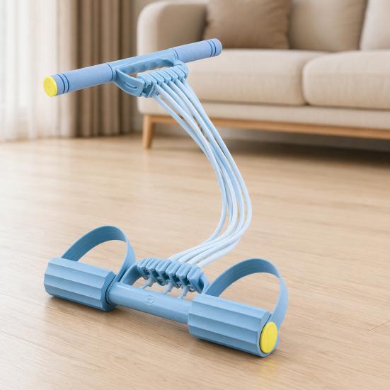 Pedal Resistance Band with Handle, 10-Tube Pedal Ankle Puller Exerciser, Multifunction Tension Rope for Arm, Leg, Waist, Shoulder Training