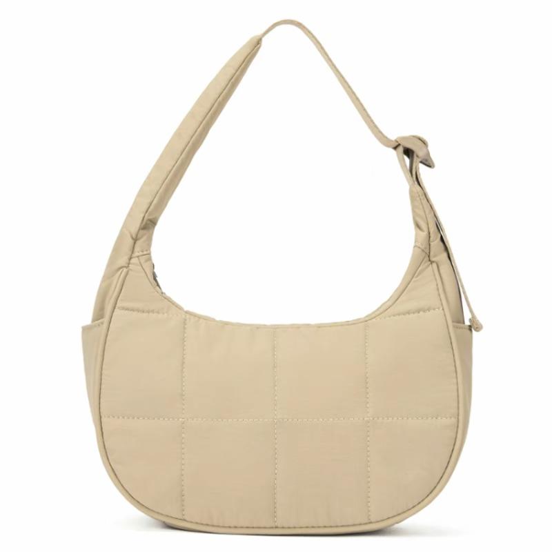 Nylon bag large capacity women's armpit bag trendy down bag versatile single shoulder fashion solid color silk cotton handbag