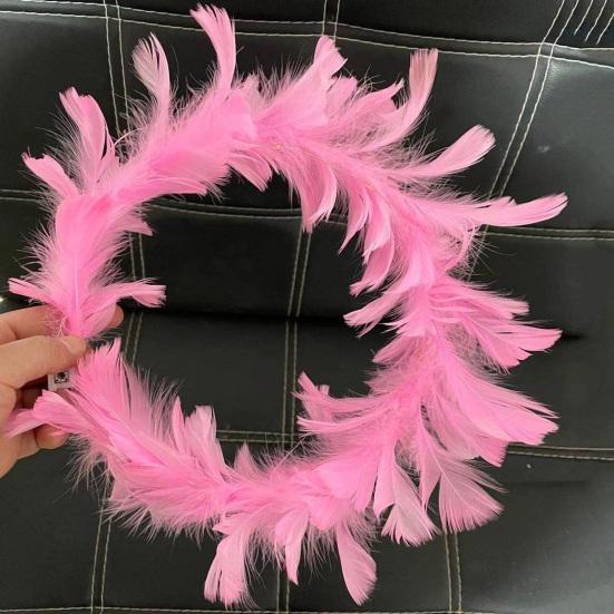 LED-Kranz Imitation Gänsefeder Dekor Bunt Leuchtend Leicht Winkel Krone Stirnband Damen