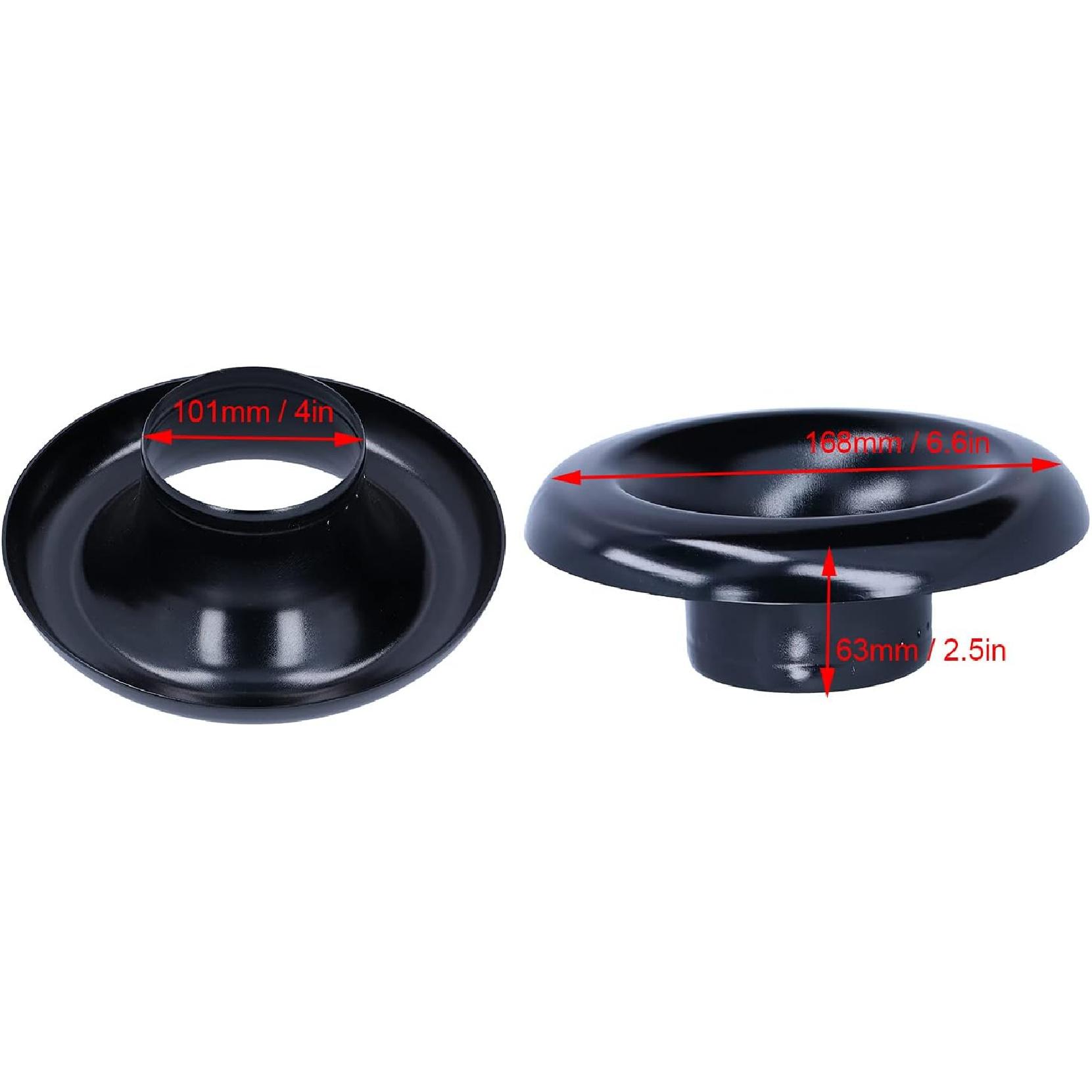 

Turbo Horn Adapter, 4in CNC Aluminum Cold Air Intake Turbo Horn Velocity Stack Adapter Decoration Car Accessory (Black)