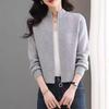 Women's Petite Short Stand Collar Knit Cardigan, Loose Fit for Spring/Autumn 2026.