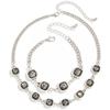 SHIXIN Exquisite Shining Rhinestone Choker Necklace Bracelet Jewelry Set For Women Retro Irregular Short Neck Chain Accessories