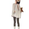 Korean Style Double-Faced Fleece Lace Trim Long Sleeve T-Shirt - Plus Size Autumn/Winter Loose Top