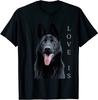 Schwarzes Schäferhund Shirt Schäferhund Mama Papa Liebe Schwarzes T-Shirt