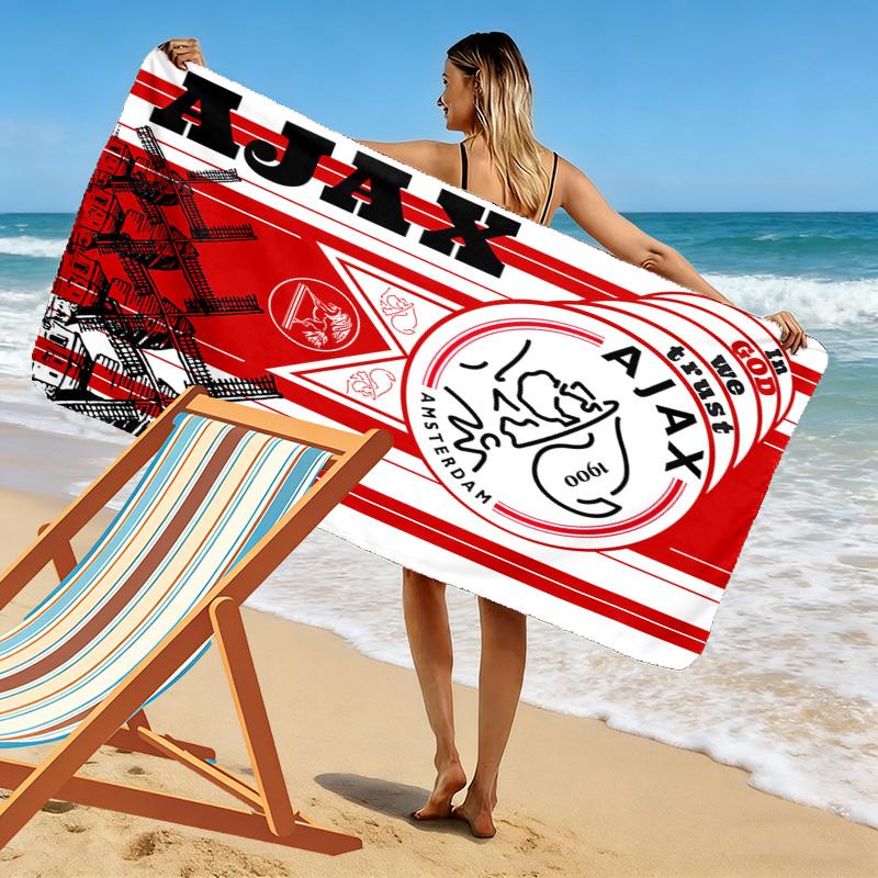 AFC Ajax Print Strandtuch, Großes Weiches Schnelltrocknendes Handtuch für Strand Camping Schwimmen