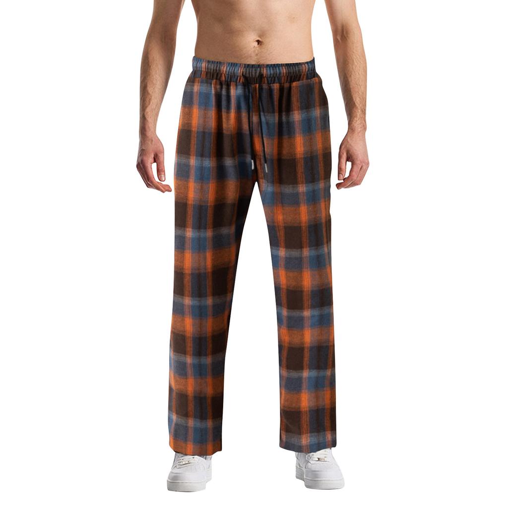 Pantaloni casual cu dungi în carouri pentru bărbați Pantaloni de pijama casual pentru bărbați