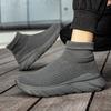 New Fly-woven Socks Shoes Men's Large-size Thick-soled High-top Couple Shoes Breathable and Lightweight Foot-fitting Mesh Sneakers