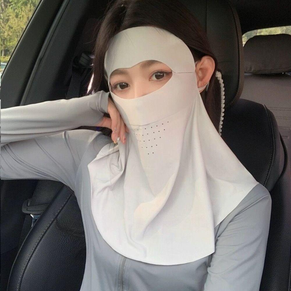 Sun Protection Mask Seamless Removable Mask UV Protection Long Veil Face Mask