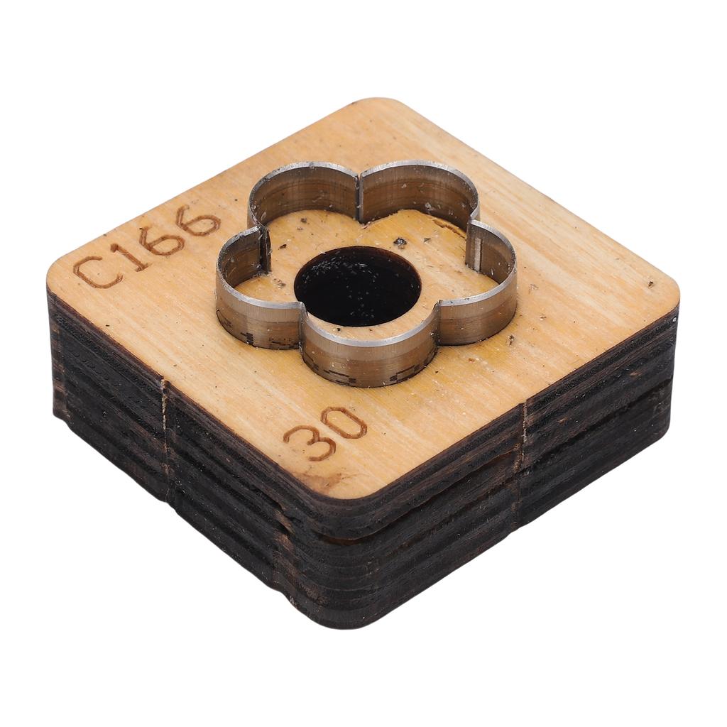 Leather Cutting Mold with Wood Base Flower Shape Punching Die for Making Pendants Crafting Projects