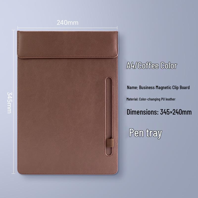 A4 Leather Meeting Clipboard Pad for Business Documents and Hotel Memos
