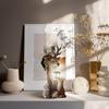 Garden Statue Resin Deer Figurine Solar Statue Lights Waterproof Resin Sculpture Lights Creative Animal Figurine Lamps Yard