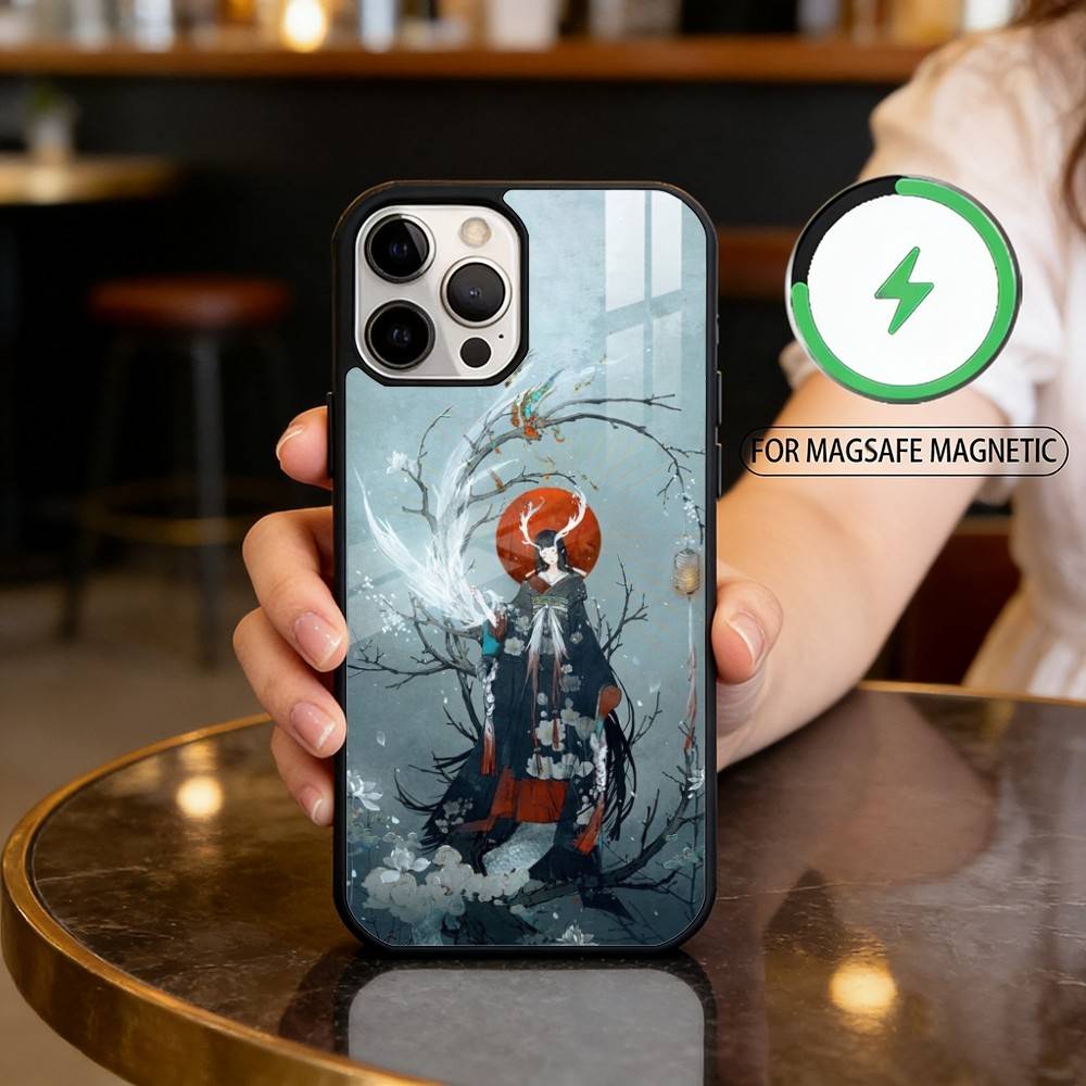 Cool O-Onmyoji Game Magnetic For Magsafe Wireless Charging Phone Case For iPhone17,16,15,14,13,12,11 Plus,Pro Max