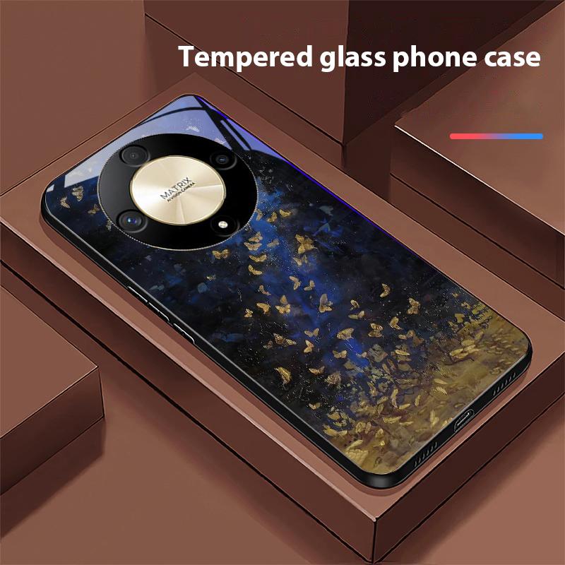 Carcasă de telefon din sticlă temperată cu gradient fluture pentru Honor Magic 6 50 70 90 Lite X7b 200 Pro Nova 10 Nova 5T X6 P30 Pura 70 Ultra