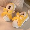 Fashion Women Cute Rabbit Cartoon Plush Novelty Slippers Closed Toe Furry Soft Sole Slip On Shoes Winter Warm Fuzzy Home Slippers