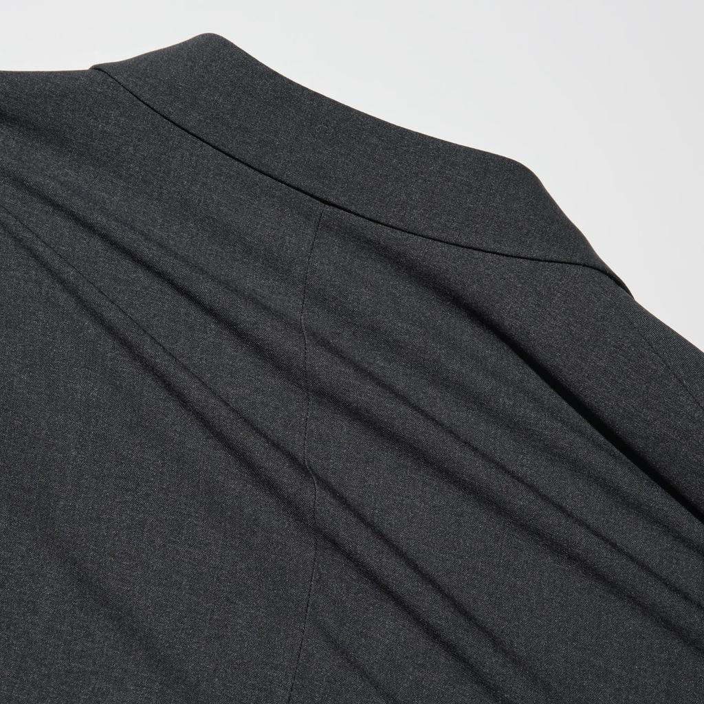 UNIQLO Solid Color Single-Breasted Long Sleeve Loose Blazer Men blazers Dark-Gray 448034-08