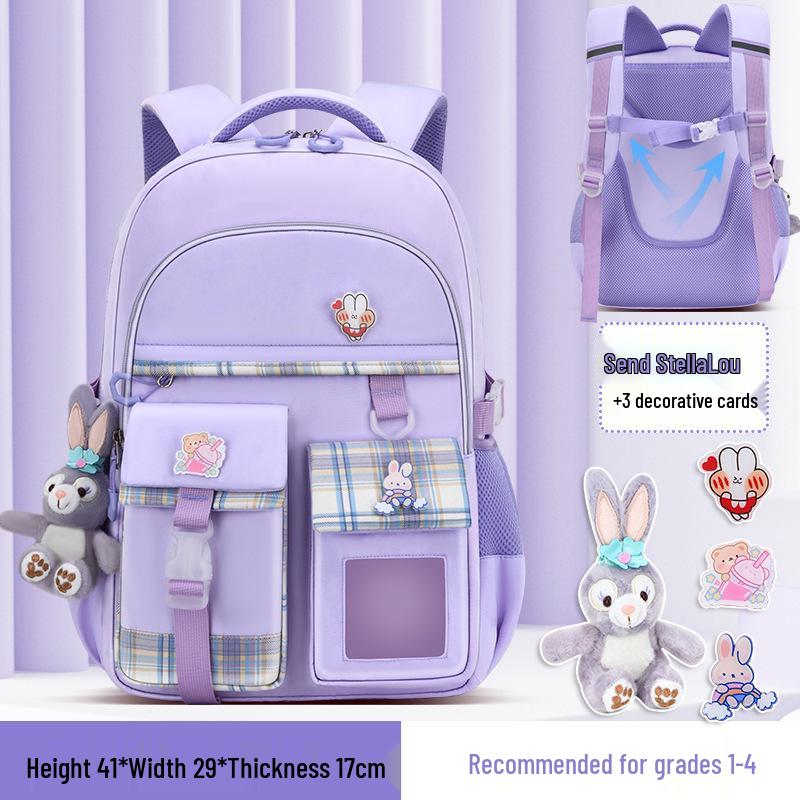 Rucksack mit großem Fassungsvermögen und Rückenschutz für Mädchen - Leichter Doppelschulter-Schulrucksack