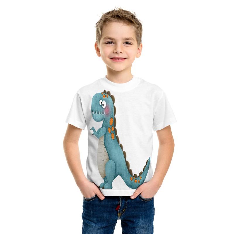 2026Summer Children's Clothing T-Shirt for Boy Animal Printing Funny Dinosaur Short Sleeve Girls Tops Tees Cartoon Kids Clothes