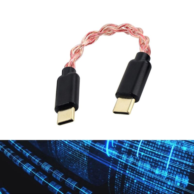 Type C to Type C Headphone Amplifier Cable Single Crystal Wire Sound Transmission for Mobile Phone Accessories