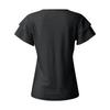 Women's V Neck T Shirt Summer Hollow Casual Ruffle Sleeve Tops Blouse