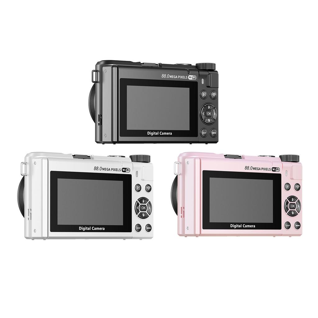 Digital Camera 8K 88MP 18x Zoom Autofocus WiFi Travel Camera with 3 Inch Flip Screen Multiple Filters Fill Light for Live