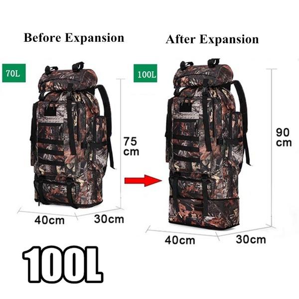100L Multi-Color Large Capacity Travel Rucksack Outdoor Climbing Bag Waterproof Molle Camo Tactical Backpack Military Army Hiking Camping Backpack