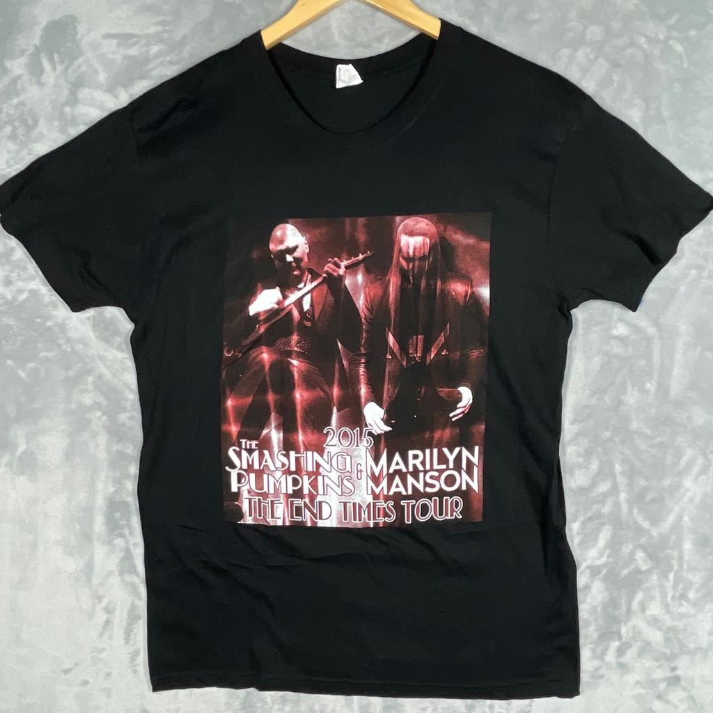 Smashing Pumpkins Marilyn Manson 2015 The End Times Tour Shirt Black Large MC150 Unisex T-Shirt