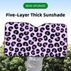 Purple Leopard Print Sun Visor Car Windshield Sunshade UV Protection Reflective Foldable Heat Insulation Cover
