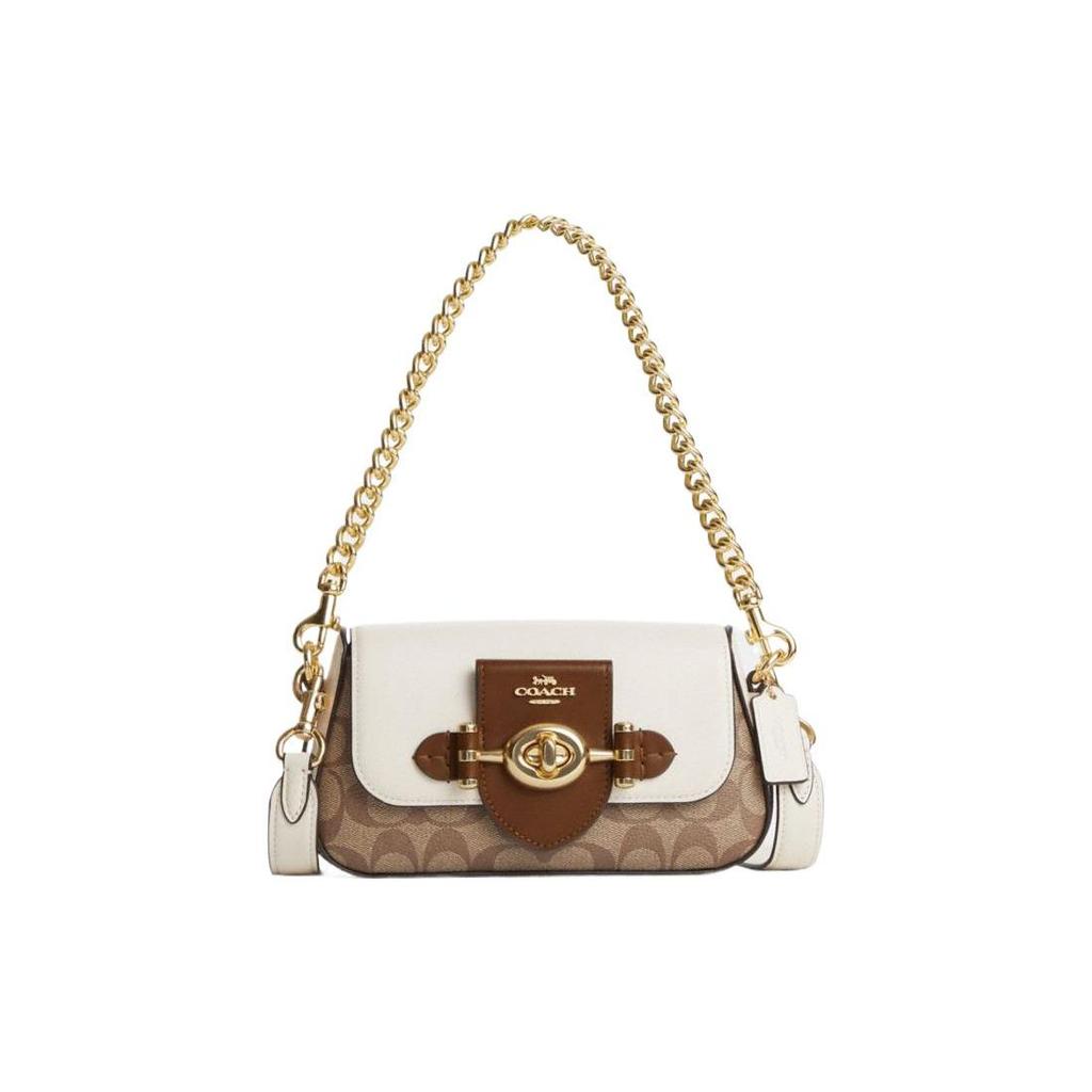 Coach Brie 22 Color Block Classic Logo Detachable Shoulder Strap Snap Leather Handbag Women handbag CM064-IMVGB