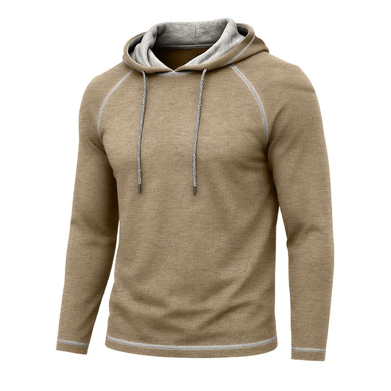 Mens Hooded Long Sleeve T Shirt Casual Sports Pullover Base Layer Top