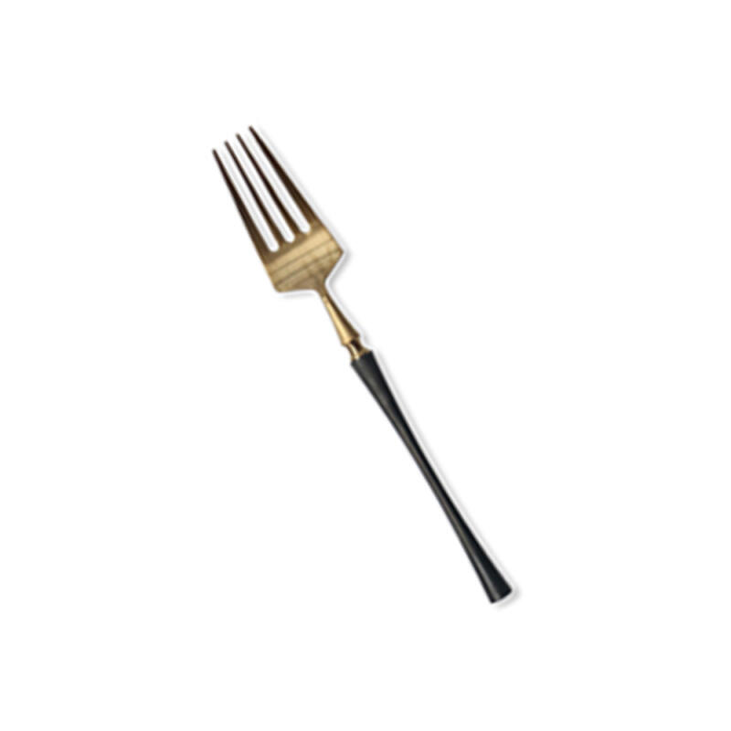 Belle Gold Black Dessert Fork Cutlery Set
