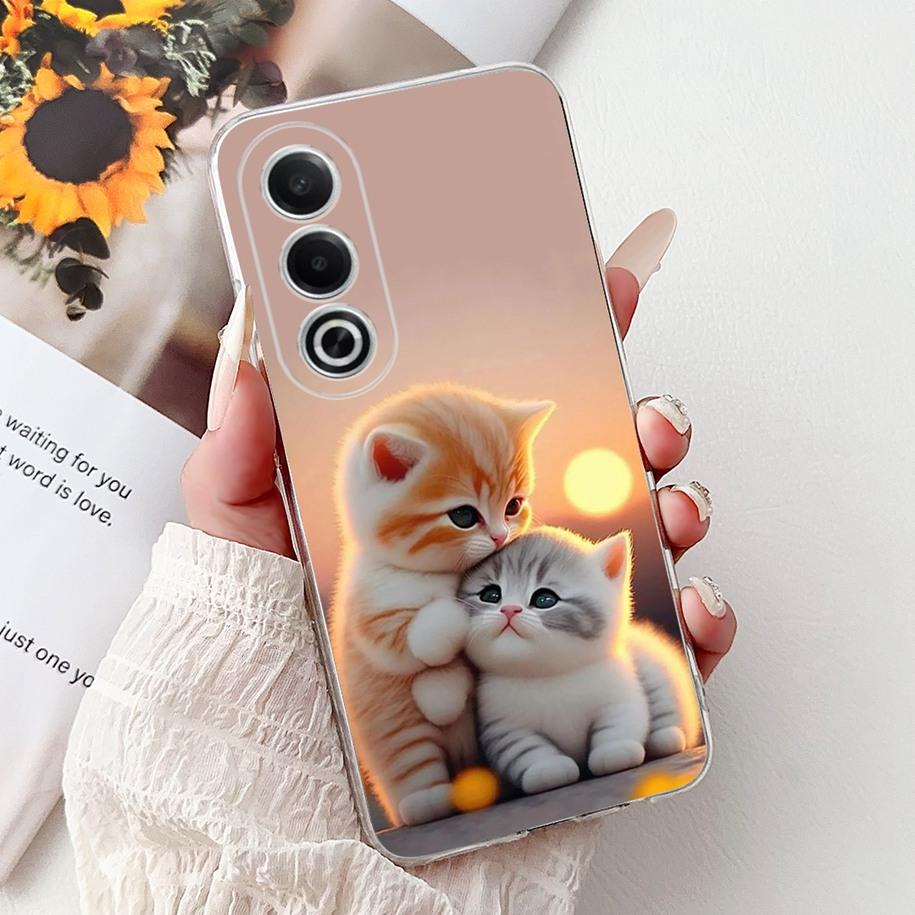 For OPPO K12x A80 Case 2024 New Fashion Love Heart Soft Silicone Back Cover For OPPO A3 Pro 5G CPH2639 A 80 K 12x CPH2667 Bumper
