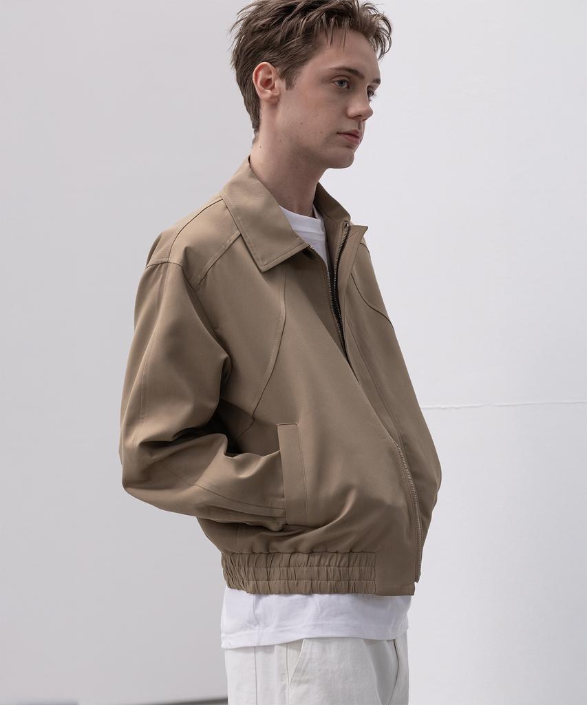 Decoroso Curved Raglan Blouson Jacket [Beige]