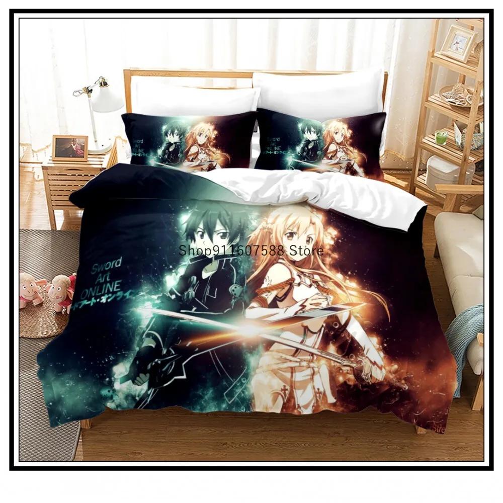 Anime Sword Art Online Duvet Covers 3D Printed Bedding Set Pillowcases kids Bedclothes Bed Linen Luxury Home Textiles