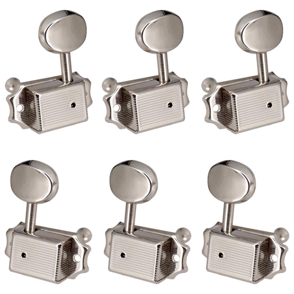 

6 шт. Колки для настройки гитарных струн Колки в винтажном стиле Головки колковой механики Ручки для колковой механики гитары для электрогитары типа LP EPI серебряный