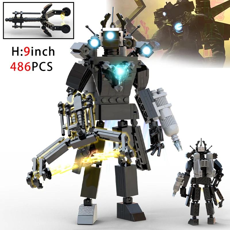 Nowy Skibidi Man Klocki Konstrukcyjne Kamerzysta Tvman Tytanowy Król Zegarów Animowane Figurki Model Zabawki dla Dzieci Prezent na Boże Narodzenie Wielkanoc