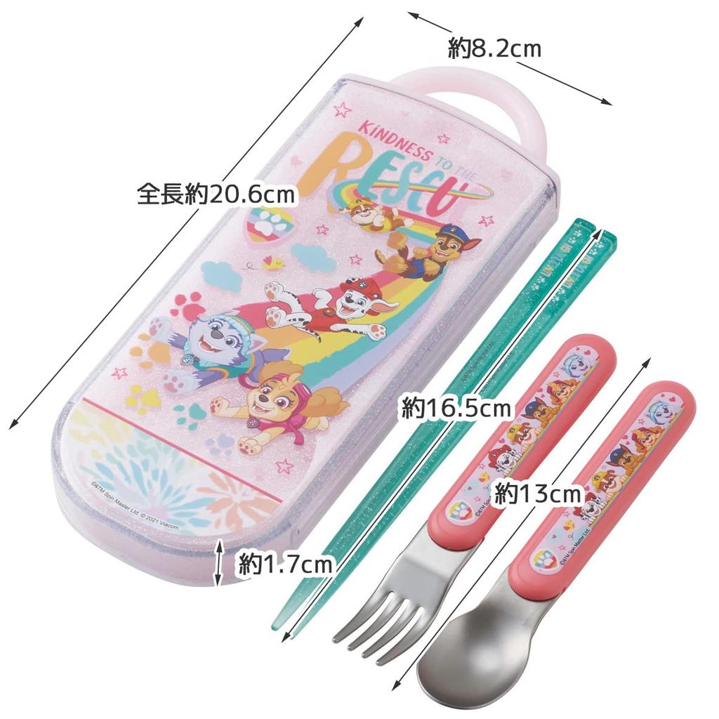 Skater Antibacterial Trio and Paw Patrol Made In Children's Set Chopsticks, Spoon, Fork, Rescue, Japan, TACC2AG-A