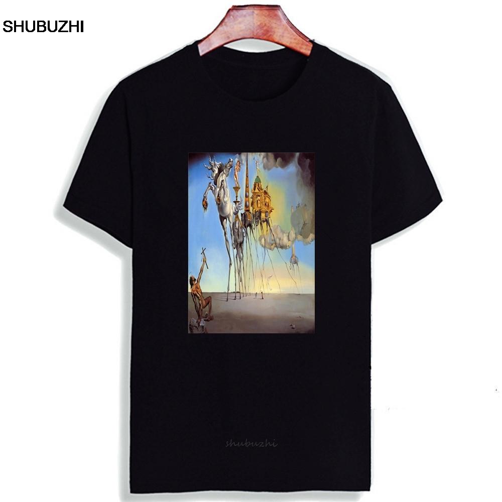 Skipoem Funny T shirt  Salvador Dali Surreal Art Cotton O Neck Tshirt Plus Size Short Sleeve Brand  TShirt Tops