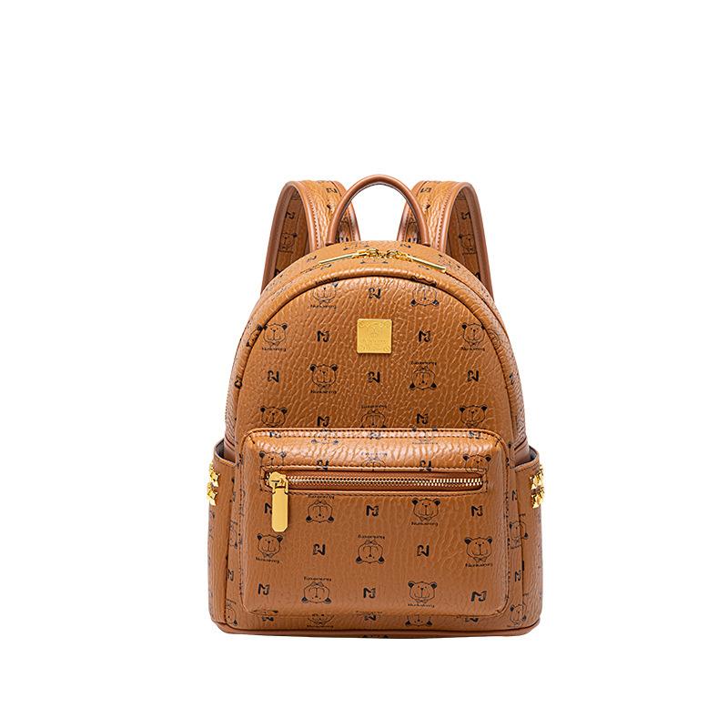 Рюкзак для женщин, модный и универсальный. Суперпопулярный однолямочный рюкзак Ins с ощущением высокого качества и принтованный студенческий рюкзак коричневый