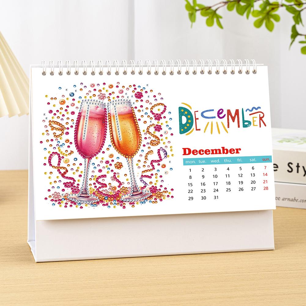 

2025 Календарь настольный с алмазной вышивкой особой формы «Фейерверк», украшение для стола с алмазной вышивкой